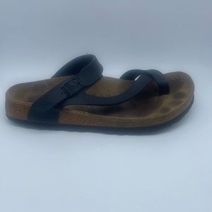 Birkenstock Birki’s Lenox Sandal Black Toe Loop Unisex Sz EU 39 Women 8 Men 6